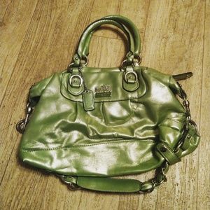 Coach purse green shimmer
